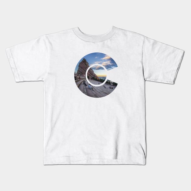 Colorado Red Rocks Amphitheater Kids T-Shirt by DeadBeatElite